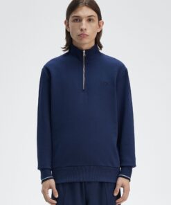 Fred Perry Half Zip Sweatshirt Tennis Blue