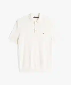 Tommy Hilfiger Regular Fit Knit Polo Shirt Ivory Petal