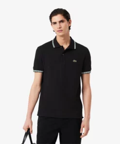 Lacoste Regular Fit Trim Accent L.12.12 Polo Shirt Black