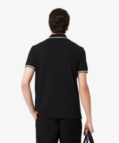 Lacoste Regular Fit Trim Accent L.12.12 Polo Shirt Black