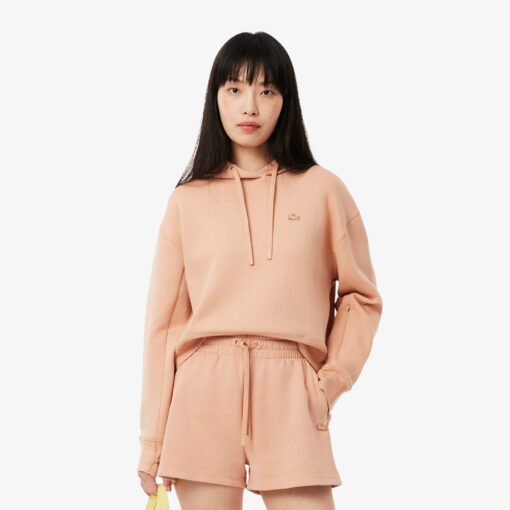 Lacoste Short Cut Cotton Hoodie Pinkish Beige
