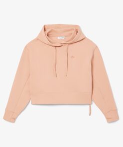 Lacoste Short Cut Cotton Hoodie Pinkish Beige