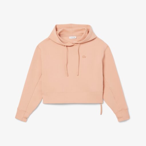Lacoste Short Cut Cotton Hoodie Pinkish Beige