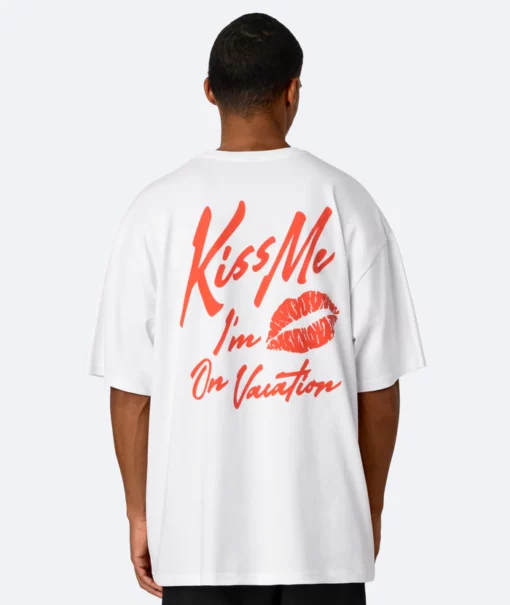 On Vacation Kiss Me T-shirt White