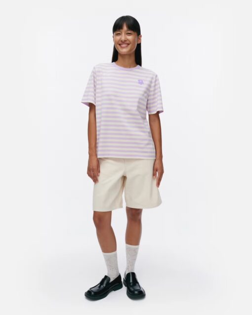 Marimekko Kioski Tasaraita Tee Lilac, Off white