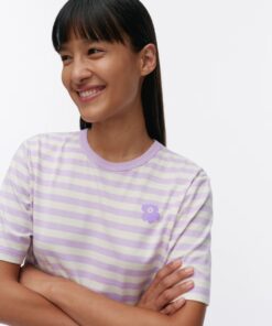 Marimekko Kioski Tasaraita Tee Lilac, Off white