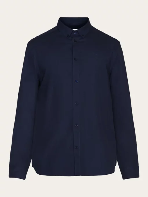Knowledge Cotton Apparel Harald Small Owl Oxford Total Eclipse