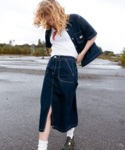 Nudie Jeans Boel Painter Denim Skirt Dark Blue