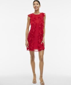 Visolvina Short Frill Dress Racing Red