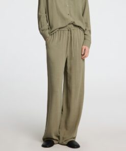 Slfviva-Gulia Long Linen Pants Vetiver