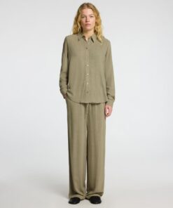 Slfviva-Gulia Long Linen Pants Vetiver