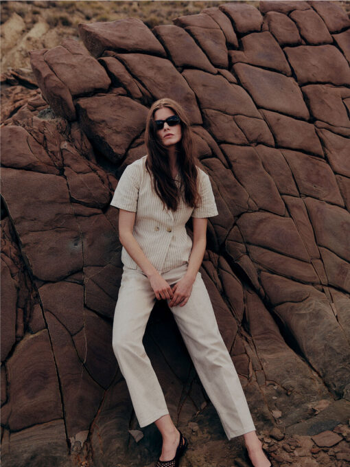 Selected Femme Una Barrel Jeans Egret