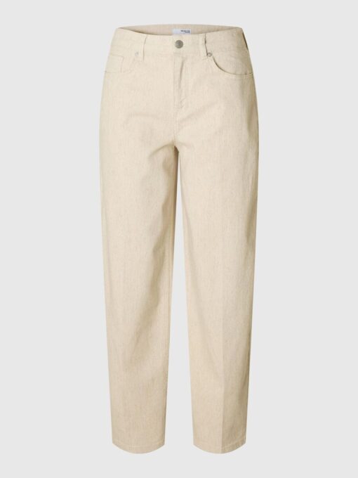 Selected Femme Una Barrel Jeans Egret