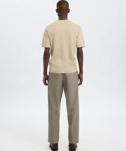 Selected Homme Berg Knit Tee Oatmeal