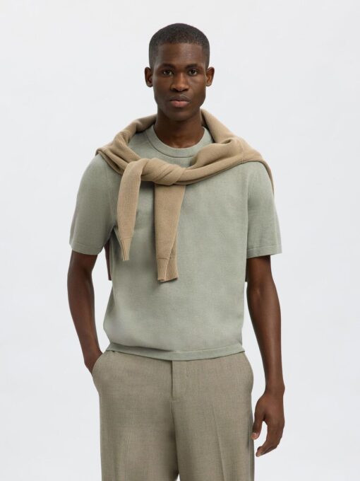 Selected Homme Berg Knit Tee Iceberg Green
