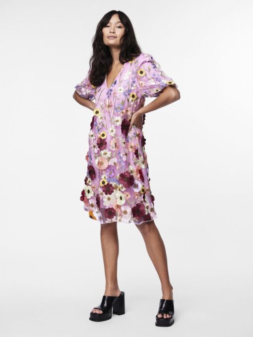 Y.A.S Yasflowering Dress Pink Lavender