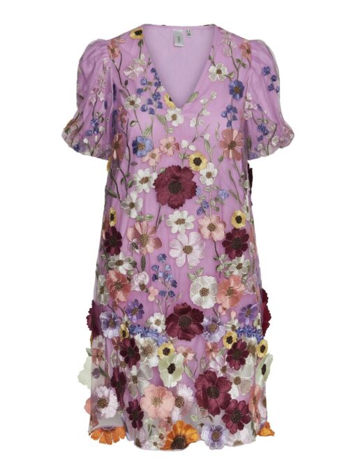 Y.A.S Yasflowering Dress Pink Lavender