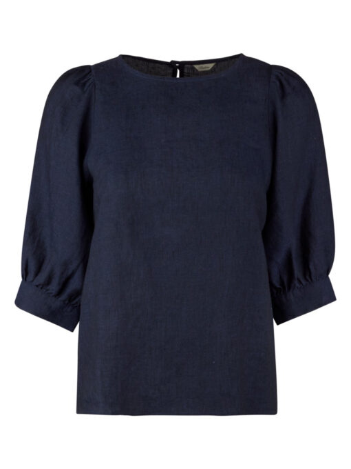 Stenströms Carmen Navy Linen Blouse