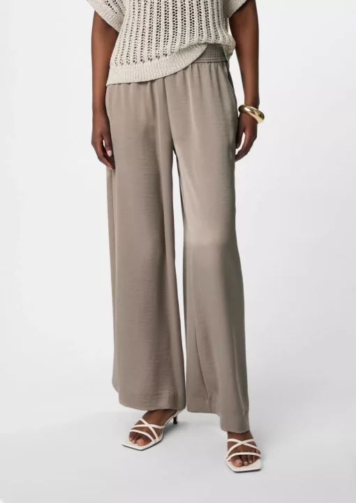 Comma, Wide Satin Trousers Brown