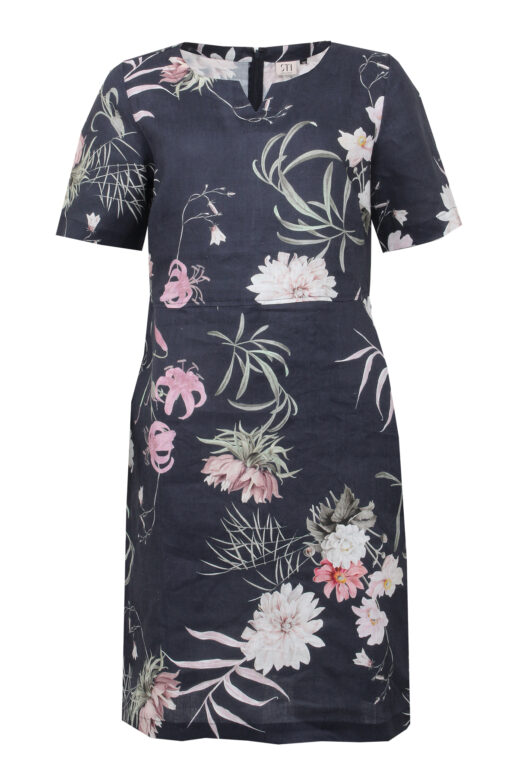 STI Carenne Print Dress Dark Blue