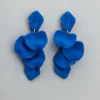 Bow19 Details Leaf Earrings Strong Blue