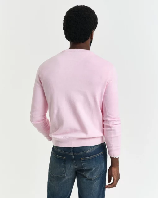 Gant Classic Cotton C-Neck Light Pink Melange