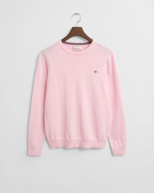 Gant Classic Cotton C-Neck Light Pink Melange