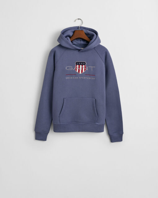 Gant Teens Archive Shield Hood Dusty Navy