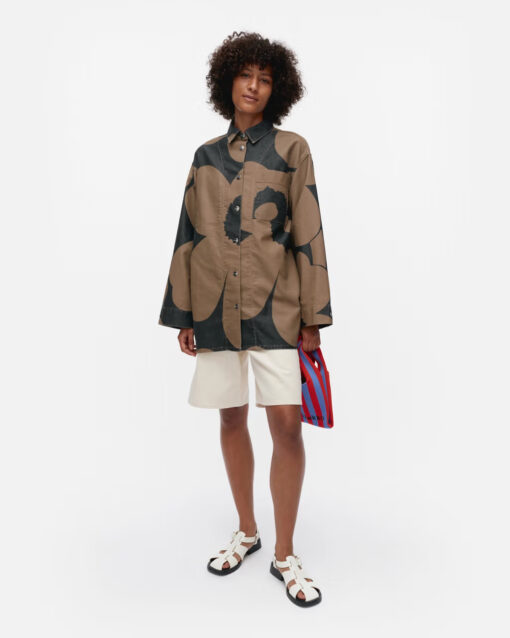 Marimekko Abstraktio Unikko Shirt Black, Light Brown