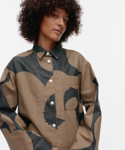 Marimekko Abstraktio Unikko Shirt Black, Light Brown