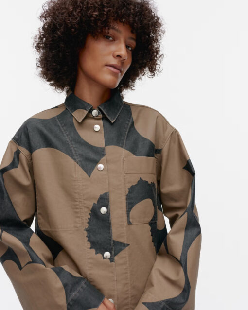 Marimekko Abstraktio Unikko Shirt Black, Light Brown