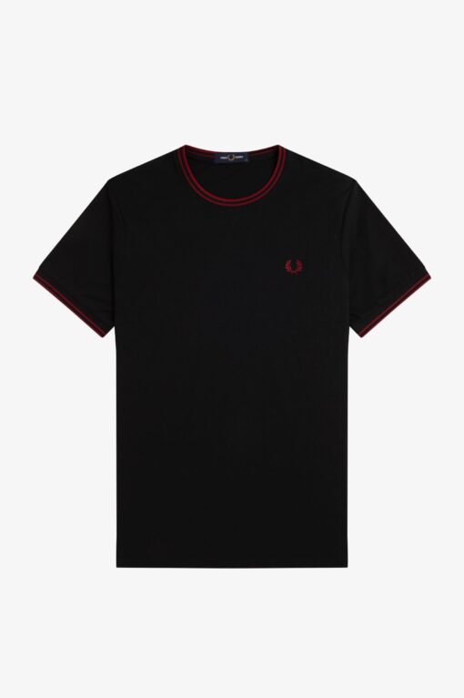 Fred Perry Twin Tipped T-shirt Black/Burn Red