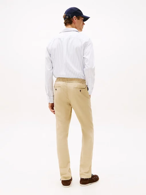 Tommy Hilfiger Harlem Relaxed Linen Blend Tapered Trousers Sandalwood