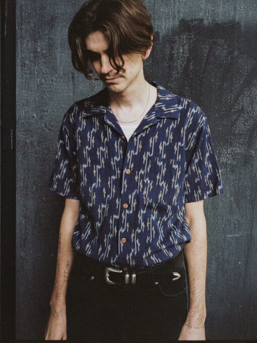 Nudie Jeans Arvid Ikat Shirt Blueberry