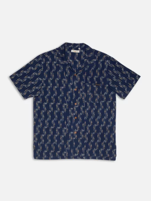 Nudie Jeans Arvid Ikat Shirt Blueberry