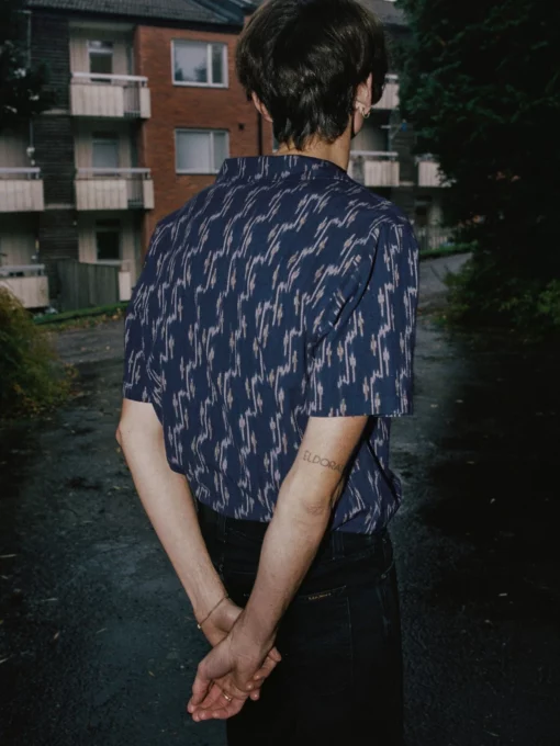 Nudie Jeans Arvid Ikat Shirt Blueberry
