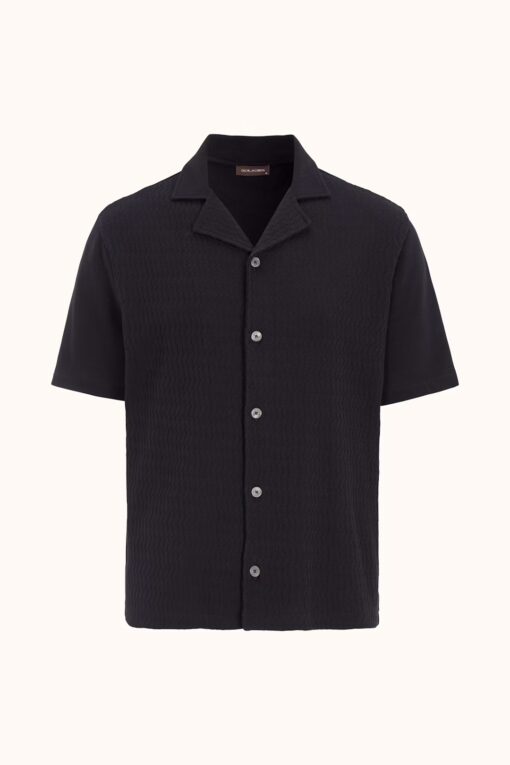 Oscar Jacobson Kirk Knitted Shirt Dark Blue