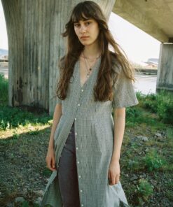 Nudie Jeans Lollo Check Indigo Dress Blue