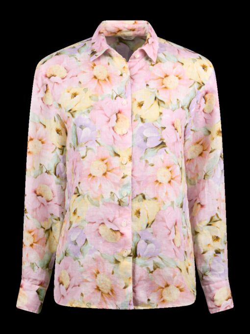 Stenströms Siri Light pink Floral Linen Shirt