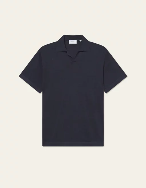 Les Deux Emmanuel Knit Polo Dark Navy