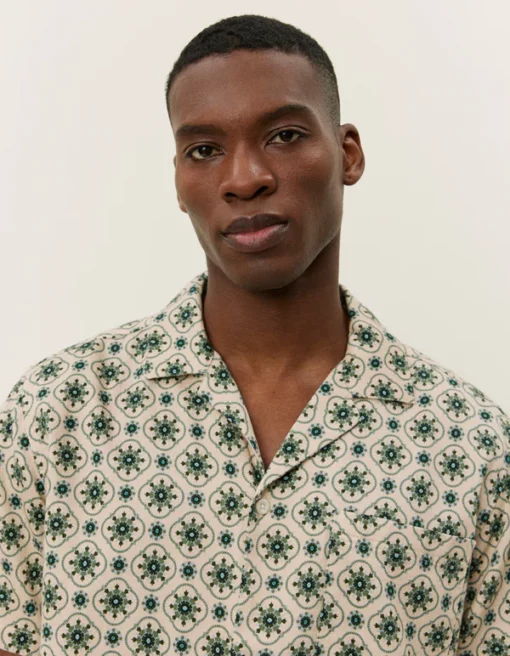 Les Deux Lukas AOP Tapestry SS Shirt Ivory
