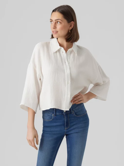 Vero Moda Natali Crop Shirt White