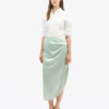 Tiger of Sweden Valenie Drapey Satin Skirt Light Green