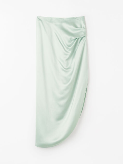 Tiger of Sweden Valenie Drapey Satin Skirt Light Green