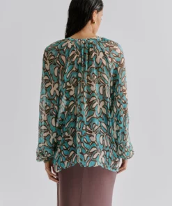 Malina Mareva Chiffon Blouse Ocean Corals