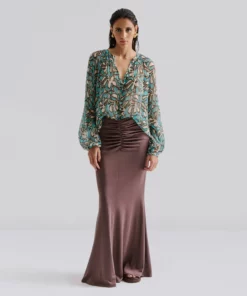 Malina Mareva Chiffon Blouse Ocean Corals