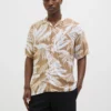 JJEjeff Tropical AOP Resort Shirt Coriander
