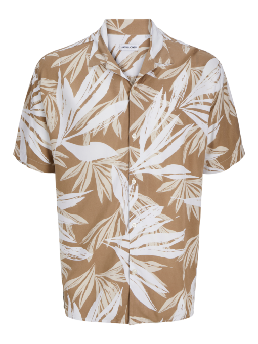 JJEjeff Tropical AOP Resort Shirt Coriander