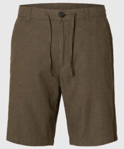 Selected Homme Brody Linen Shorts Forest Night