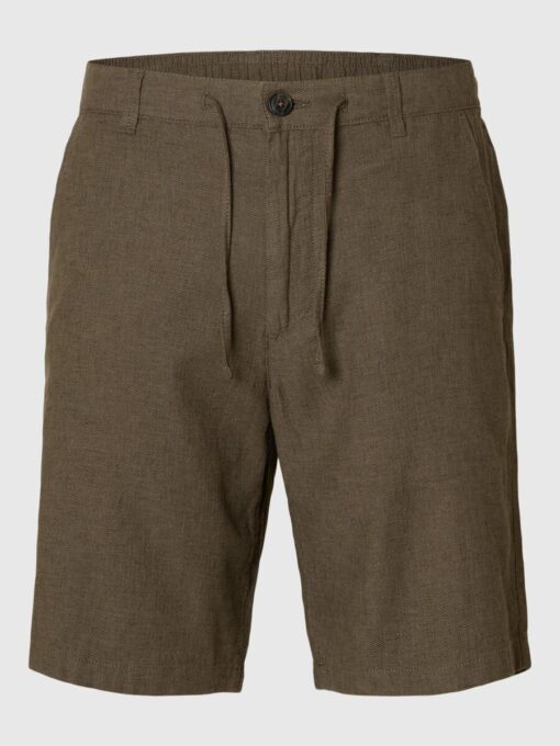 Selected Homme Brody Linen Shorts Forest Night